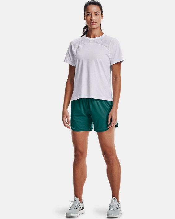 Women's UA Knit Mid-Length Shorts, Green, pdpMainDesktop image number 2